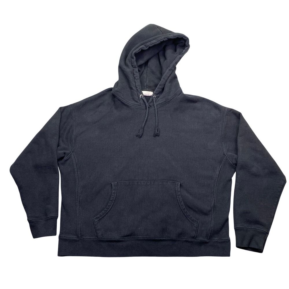 Champion Reverse Weave Hoodie Black Heavyweight Sweatshirt GF757 2XL Grunge